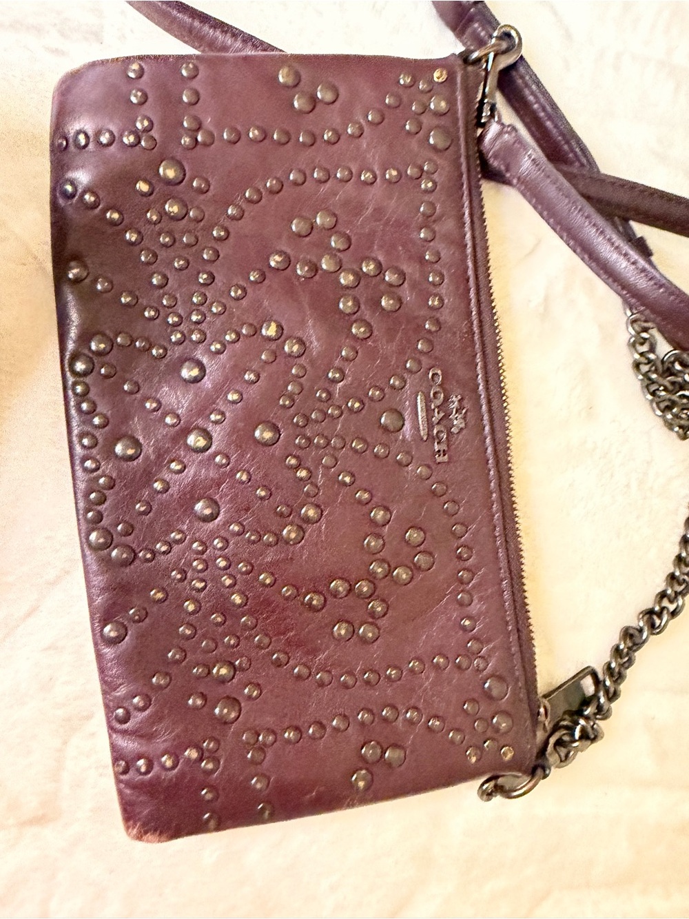 Coach Kylie Studded Crossbody Bag in Dark Purple - Picture 8 of 16